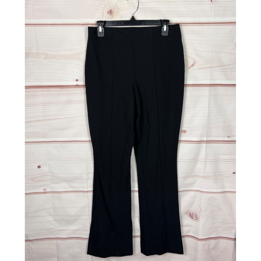 Selected Femme Pants Women 40 L Black High Rise Flare Dress Stretch Solid Zipper